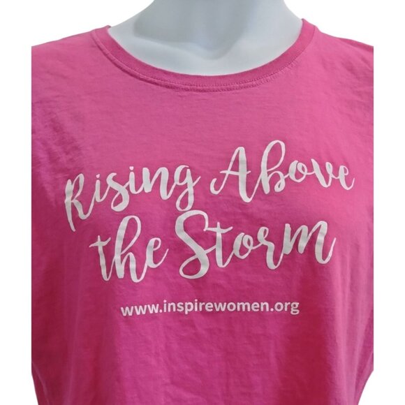 Rising Above The Storm T-Shirt 2XL Inspirational Text Casual Fit Crew Neck Top - Picture 3 of 7